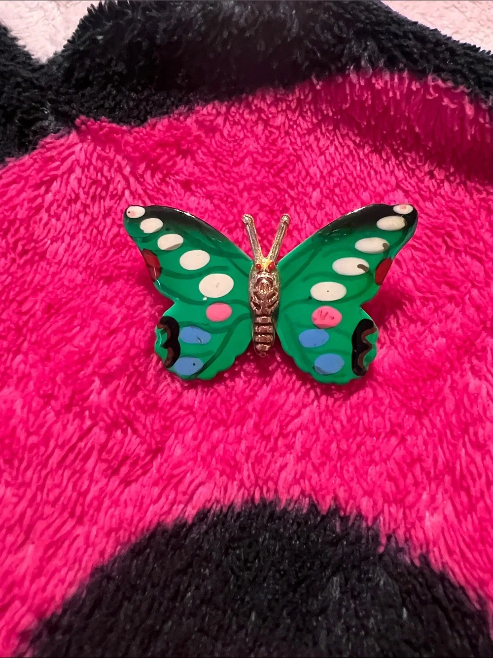 Green Butterfly broche with Gold Accent